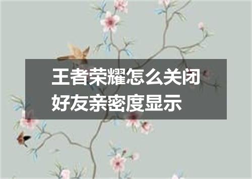 王者荣耀怎么关闭好友亲密度显示