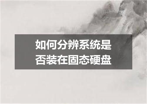 如何分辨系统是否装在固态硬盘