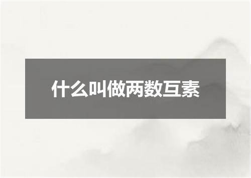 什么叫做两数互素