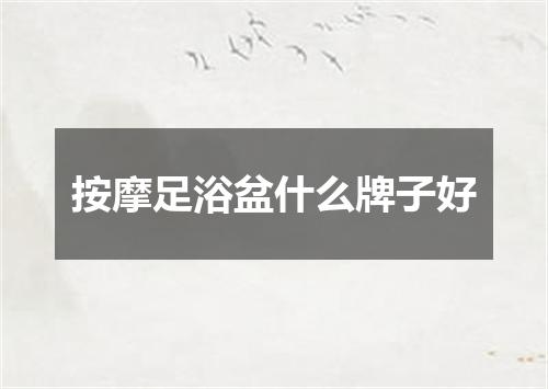 按摩足浴盆什么牌子好