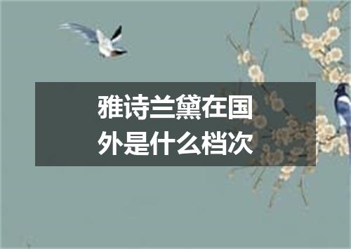 雅诗兰黛在国外是什么档次