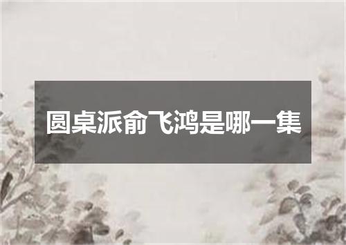 圆桌派俞飞鸿是哪一集