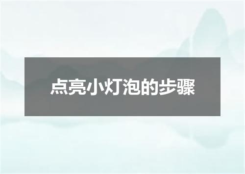 点亮小灯泡的步骤