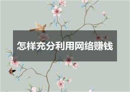 怎样充分利用网络赚钱