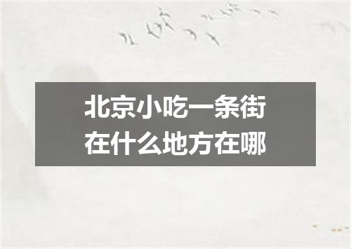 北京小吃一条街在什么地方在哪