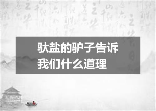 驮盐的驴子告诉我们什么道理