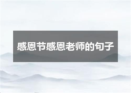 感恩节感恩老师的句子
