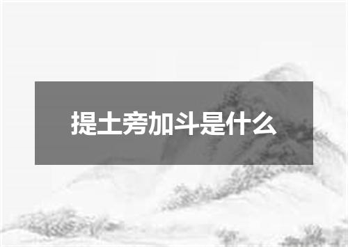 提土旁加斗是什么