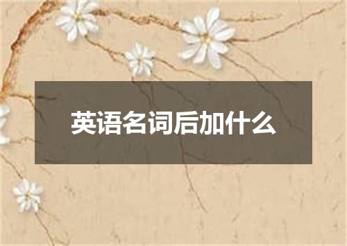 英语名词后加什么