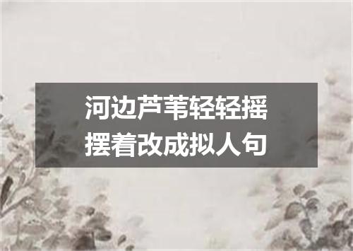河边芦苇轻轻摇摆着改成拟人句