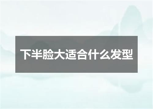 下半脸大适合什么发型