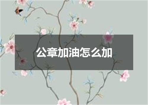 公章加油怎么加