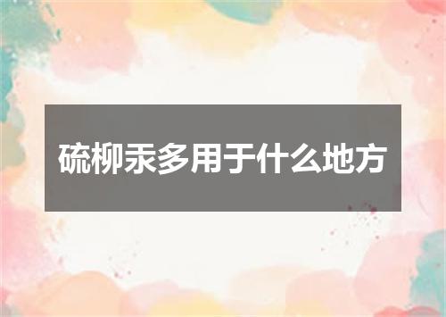 硫柳汞多用于什么地方