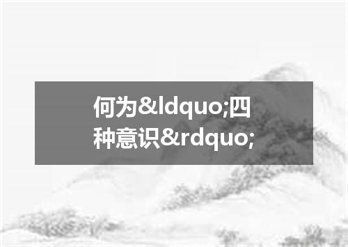 何为&ldquo;四种意识&rdquo;