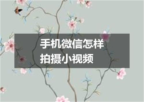 手机微信怎样拍摄小视频
