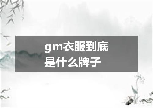 gm衣服到底是什么牌子