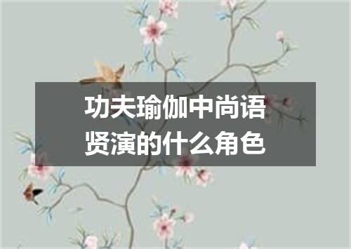 功夫瑜伽中尚语贤演的什么角色