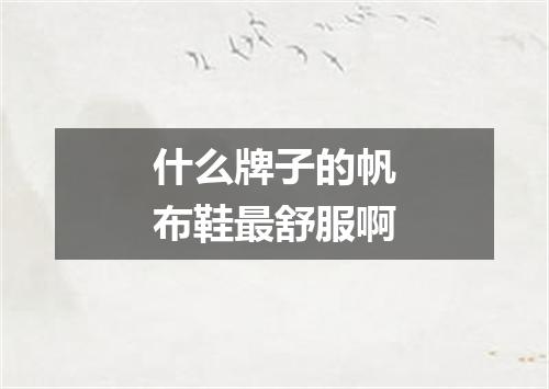 什么牌子的帆布鞋最舒服啊