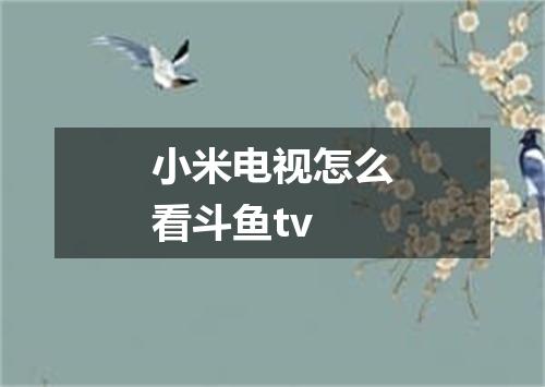 小米电视怎么看斗鱼tv