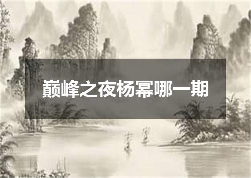 巅峰之夜杨幂哪一期