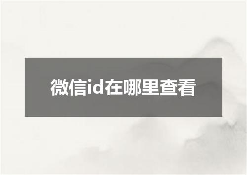 微信id在哪里查看
