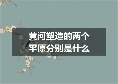 黄河塑造的两个平原分别是什么
