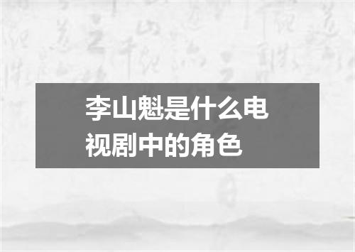 李山魁是什么电视剧中的角色