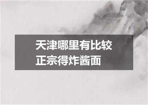 天津哪里有比较正宗得炸酱面