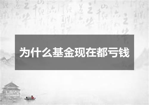 为什么基金现在都亏钱
