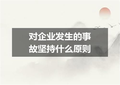 对企业发生的事故坚持什么原则