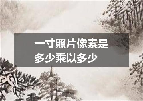 一寸照片像素是多少乘以多少