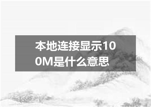 本地连接显示100M是什么意思