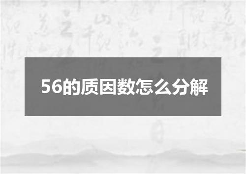 56的质因数怎么分解