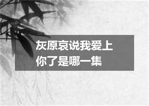 灰原哀说我爱上你了是哪一集