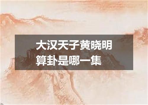 大汉天子黄晓明算卦是哪一集