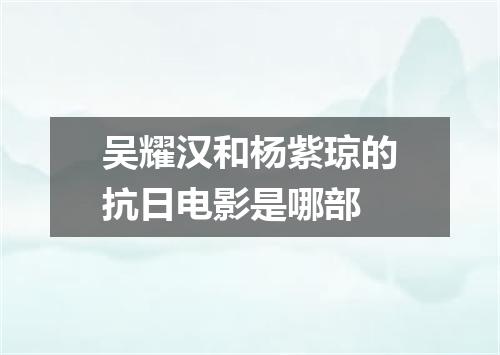 吴耀汉和杨紫琼的抗日电影是哪部