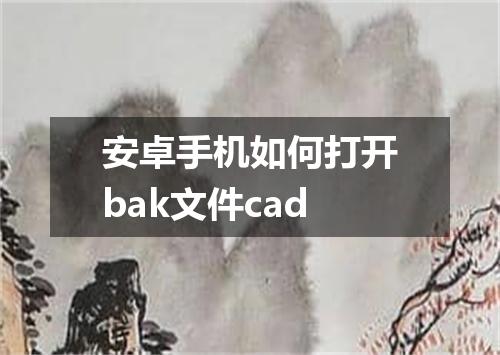 安卓手机如何打开bak文件cad