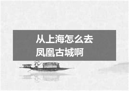 从上海怎么去凤凰古城啊