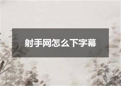 射手网怎么下字幕