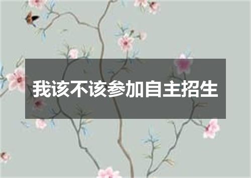 我该不该参加自主招生