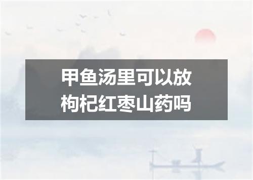 甲鱼汤里可以放枸杞红枣山药吗