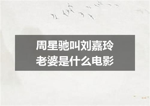 周星驰叫刘嘉玲老婆是什么电影