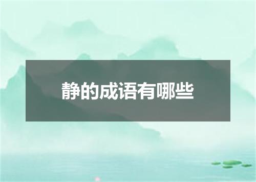 静的成语有哪些