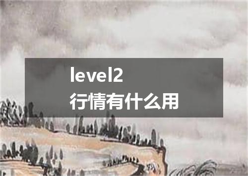 level2行情有什么用
