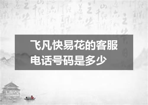 飞凡快易花的客服电话号码是多少