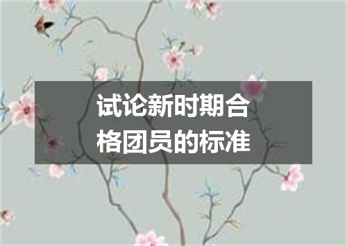 试论新时期合格团员的标准
