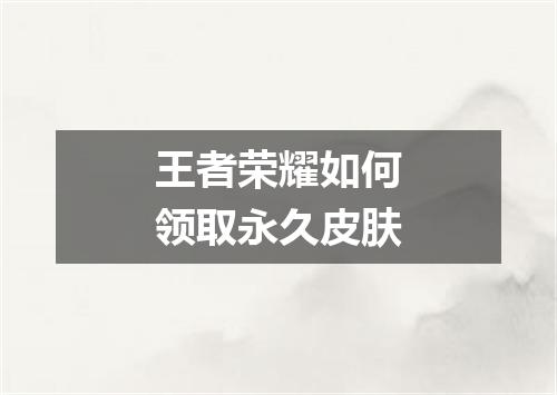 王者荣耀如何领取永久皮肤