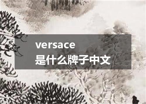 versace是什么牌子中文