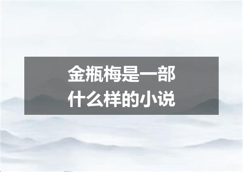 金瓶梅是一部什么样的小说