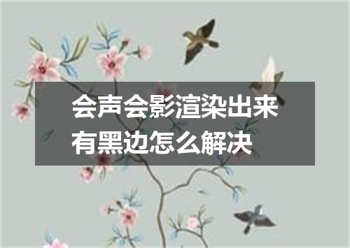 会声会影渲染出来有黑边怎么解决